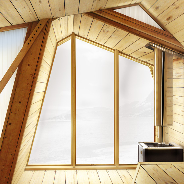 Interno sauna 3D render