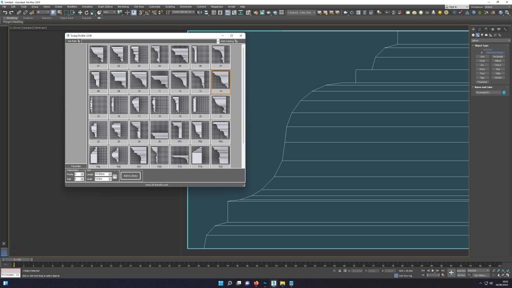 stucchi e modanature 3D sweep profile