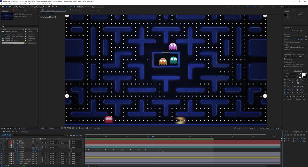 Animazione pac man motion graphics After Effects
