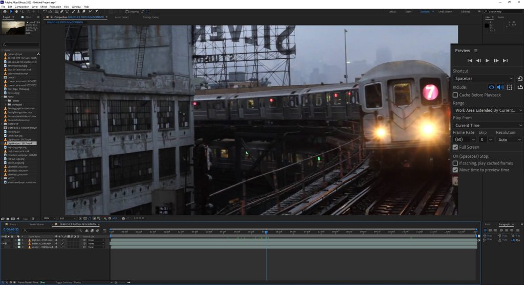 Il Pannello preview di After Effects