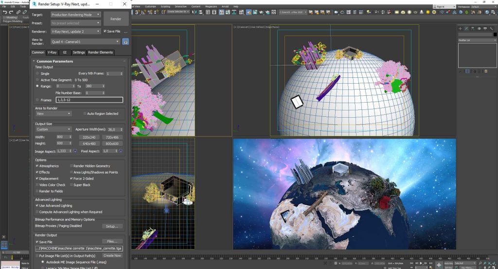 Impostazioni di rendering per animazione con 3D Studio Max