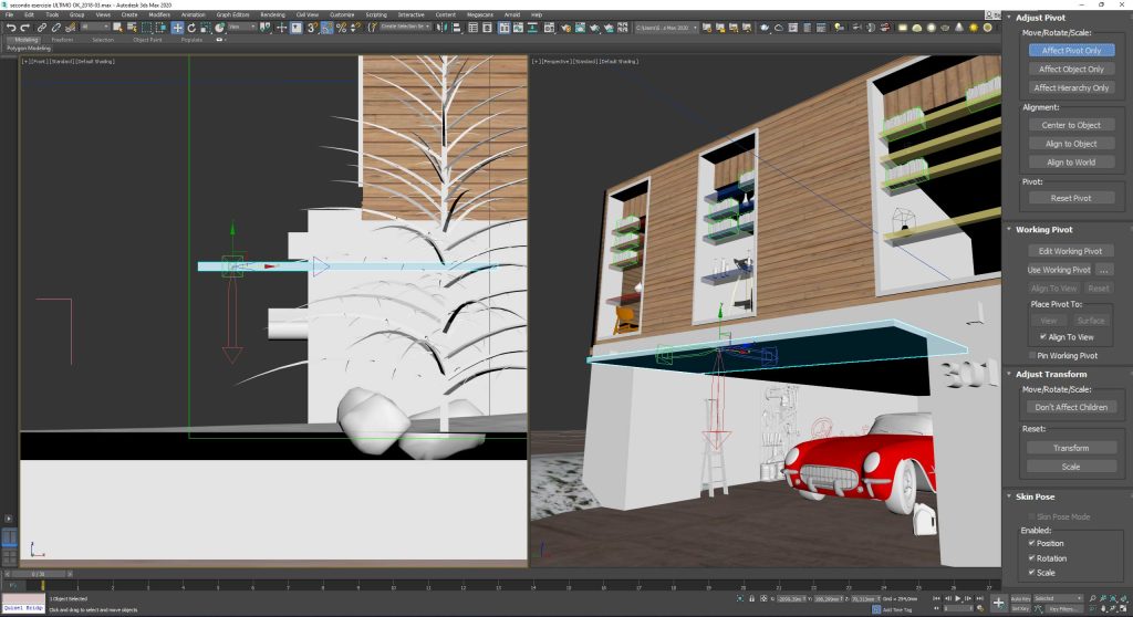 Pivot point 3D Studio Max apertura a cardine