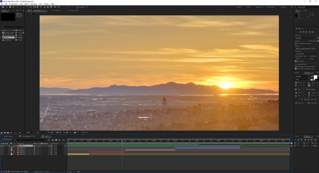 Tagliare i video e le composizioni in After Effects