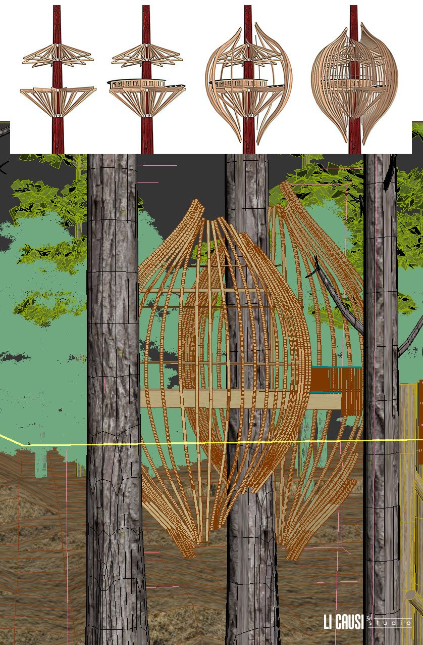 concept e progetti con modellazione 3D del ristorante yellow treehouse in nuova zelanda 1