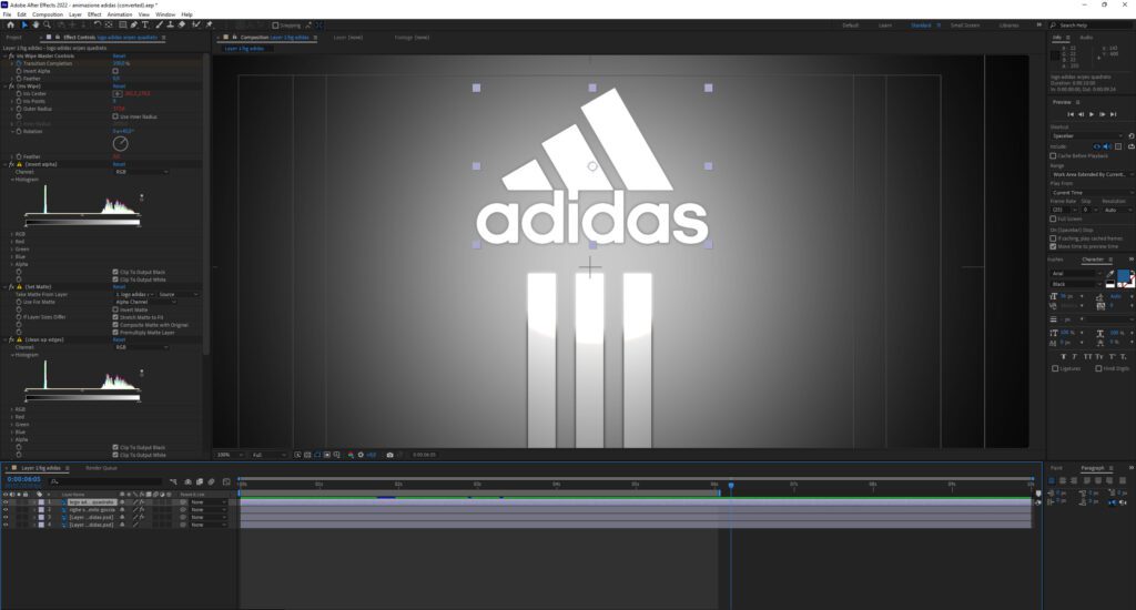 Animazione logo Adidas con After Effects