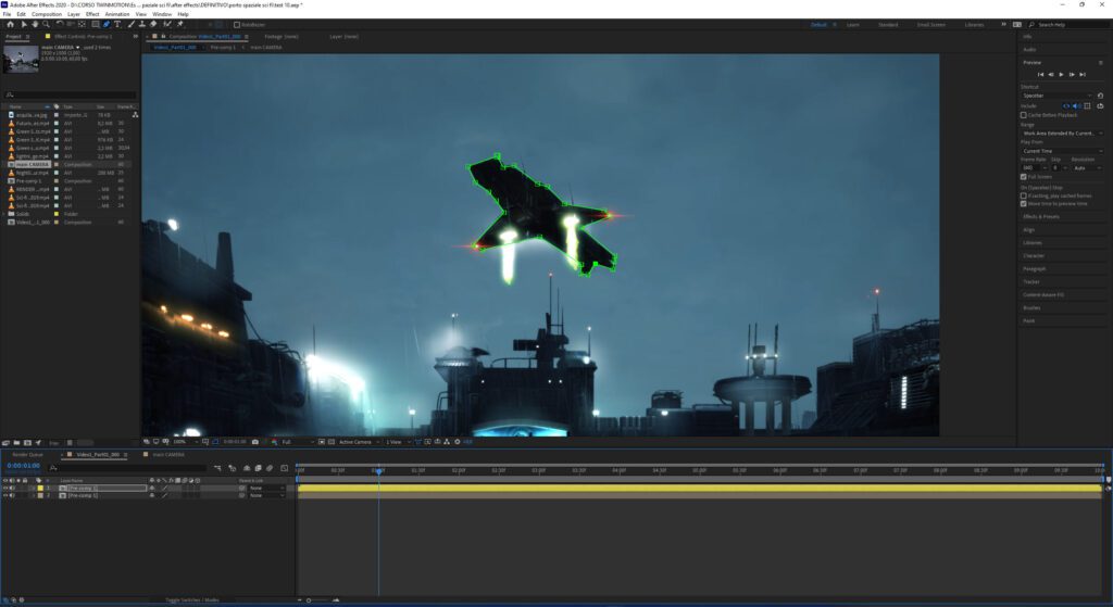 Rotoscoping maschera astronave con After Effects