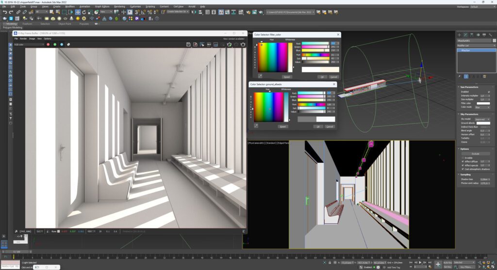 V Ray sun Chipperfield rendering con 3D Studio Max