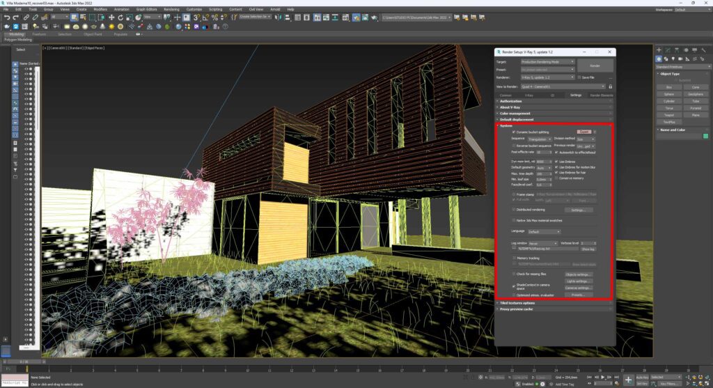 Vray menu system