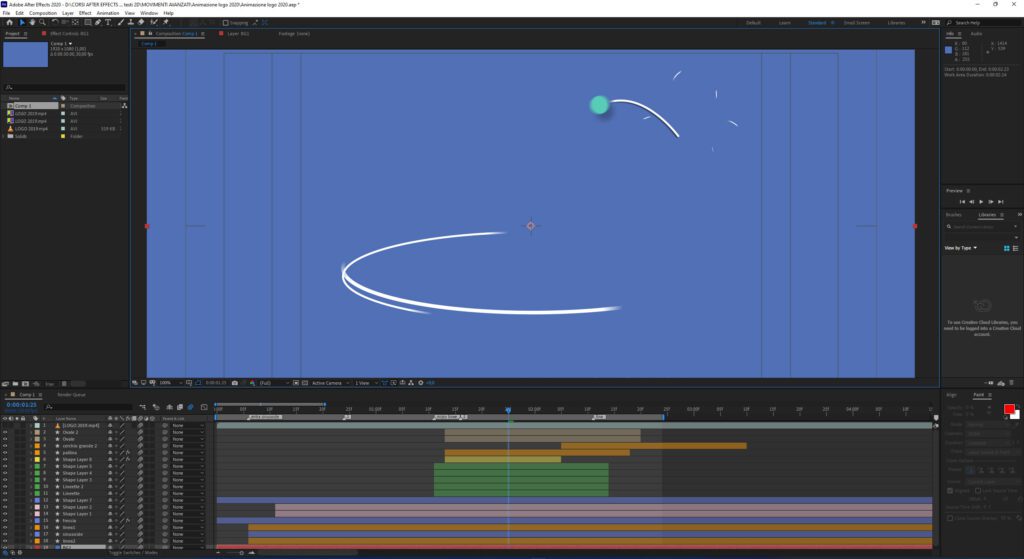 tempistiche di animazione grafiche con After Effects