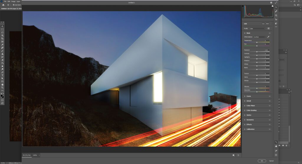 Il camera RAW di Photoshop per il render