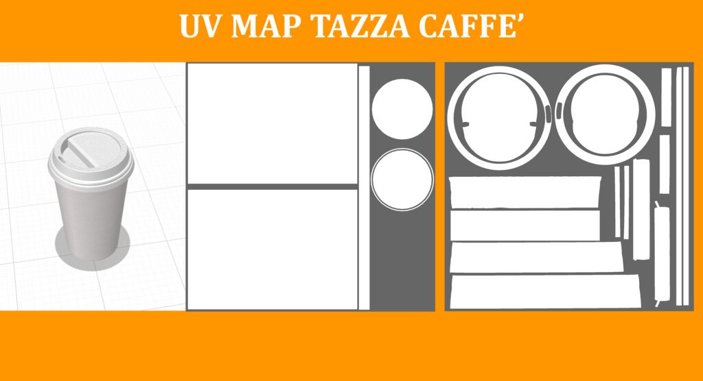 UV map adobe dimension tazza