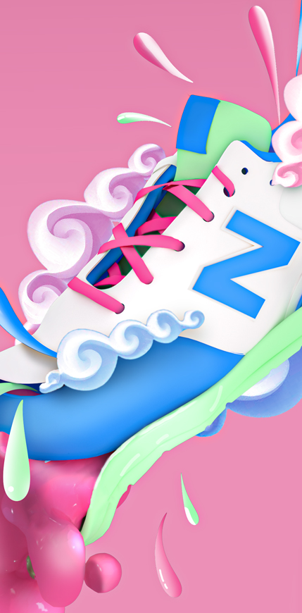 banner advertising 3D scarpa con grafica