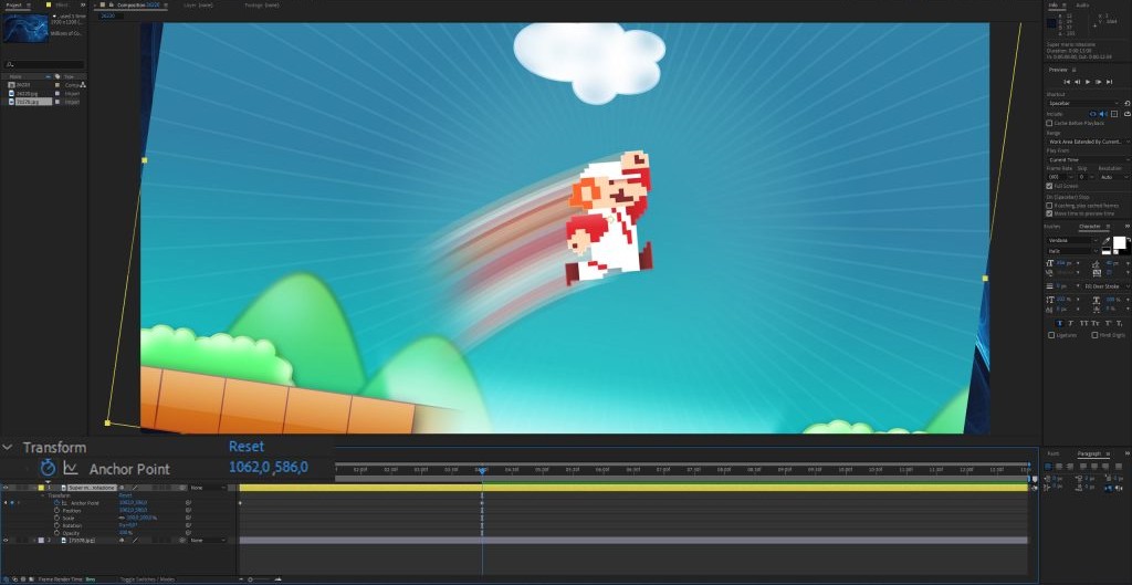 Anchor point After Effects fulcro del livello 1024x558 1