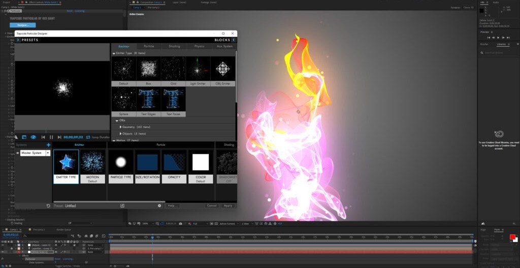 Trapcode particular danza di particelle con After Effects 1024x557 1